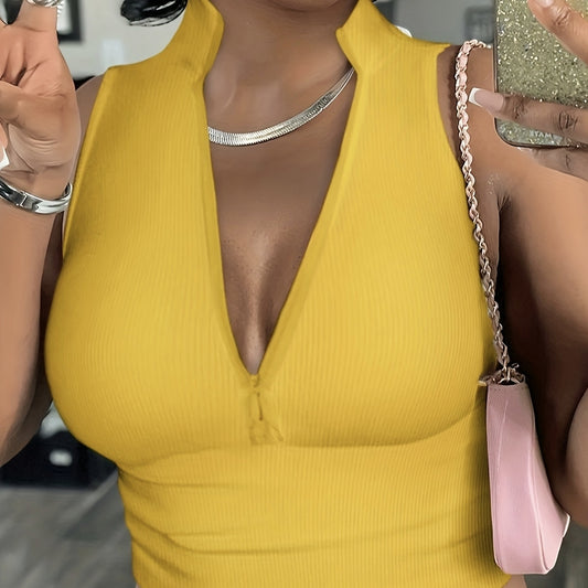 Top jaune avec fermeture