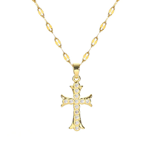 Collier croix pour femmes et hommes, chaîne en acier inoxydable,Y2K,Fashion